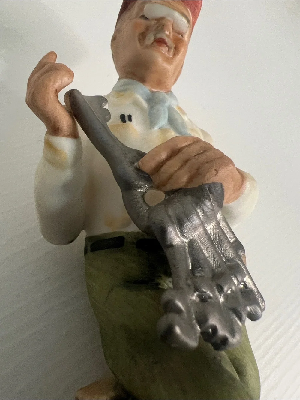 Vintage Ceramic Male Figurine Holding Keys (Unbranded)